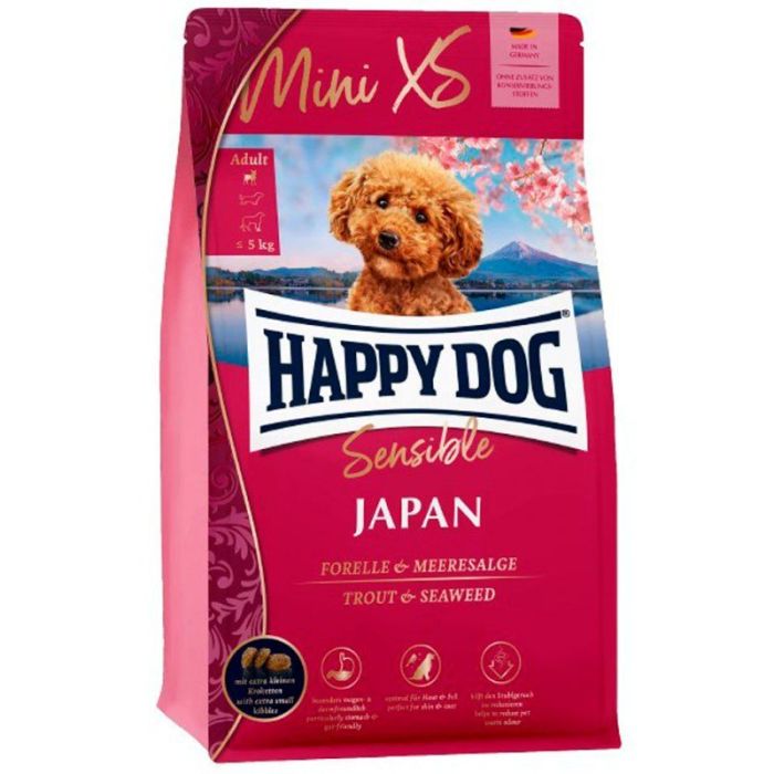 Happy Dog Mini XS Japan Японія сухий корм для маленьких порід собак - курка з фореллю та водоростями 300 г