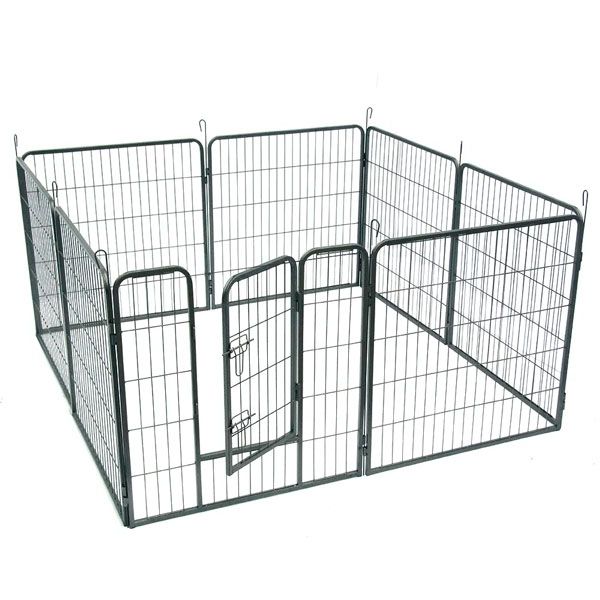 Манеж для собак із плоским покриттям, 8 секцій 80х80х8 - вага 18 кг
