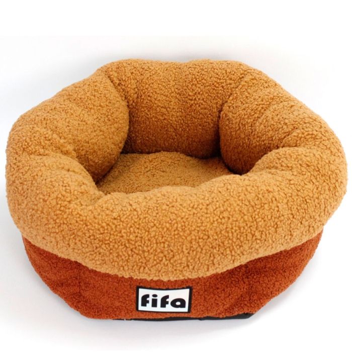 Лежак Норд меблева тканина, овчина помаранчевий 43х38х20 см