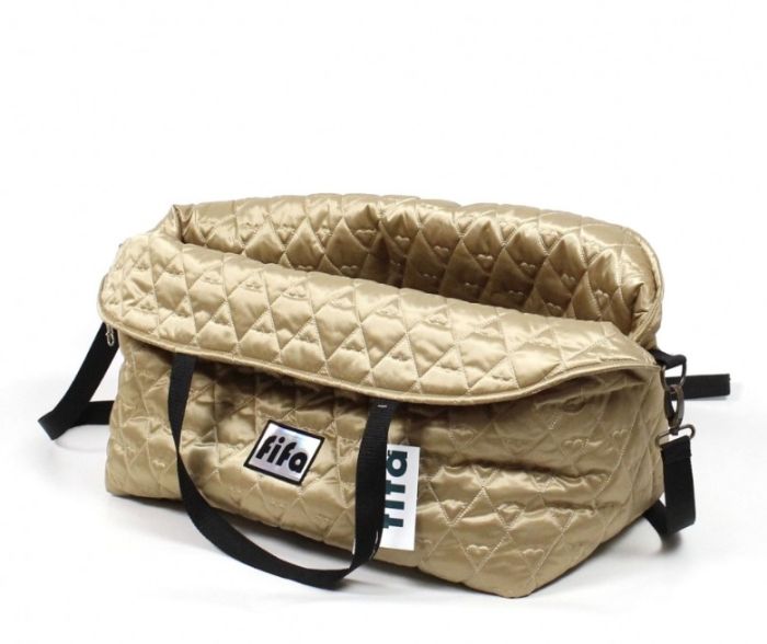 Автосумка стьогана плащівка золото, 50х30х40 см 