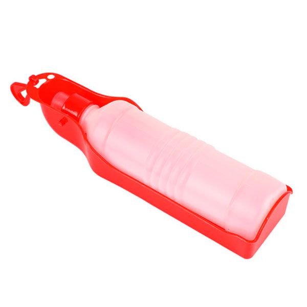 Портативна дорожня поїлка для собак з ємністю для води червона 500 мл