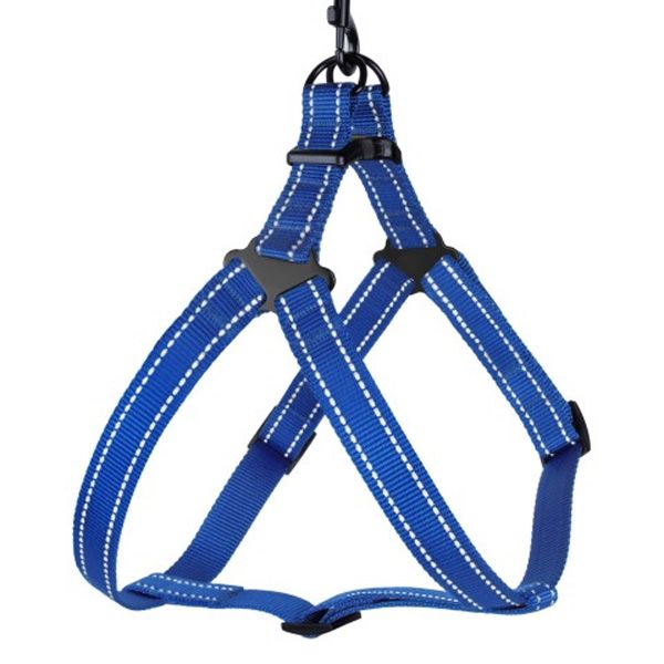 Шлея капронова світловідбиваюча синя 20мм (45-56см)