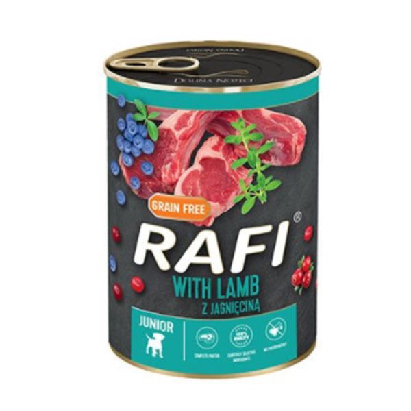 Dolina Noteci Rafi консерви junior для цуценят (65) 400гр паштет ягня, лохина, журавлина 305095 
