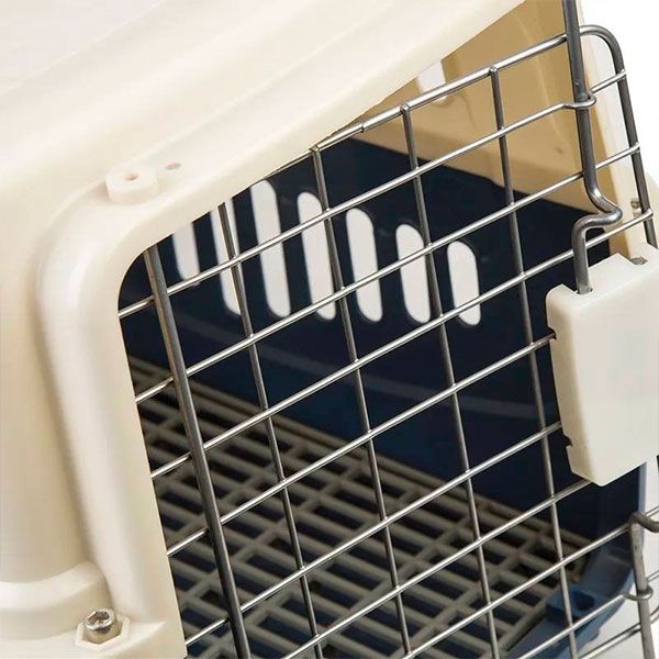 Переноска IATA з металевими дверима синьо-бежева до 50 кг (91x66x68 см)