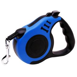 Рулетка для собак кісточка 5м15кг пластикова ручка стрічка з кнопкою Синій