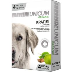 Краплі Unicum Organic протипаразитарні для собак, 4 піпетки