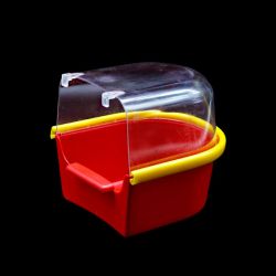 Купалка для птахів з кліпсою червона, 15х14х13 см 