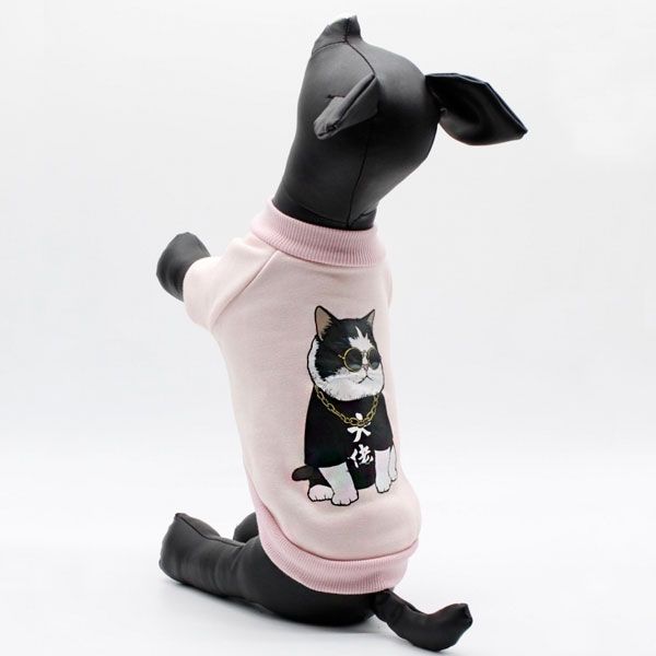 Світшот Кіт в окулярах трикотаж на флісі рожевий, XXL XXL