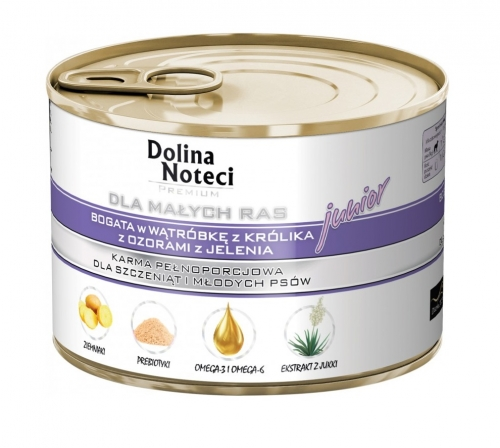 Dolina Noteci Premium Dog печінка кролика і оленячий язик для цуценят і юніорів дрібних порід 185 г