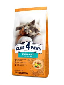 Акція Club 4 paws (Клуб 4 лапи) Sterilised Корм для стерилізованих котів з лососем 14кг -12,5