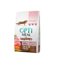 Optimeal беззерновой корм для котів з індичкою і овочами 4кг