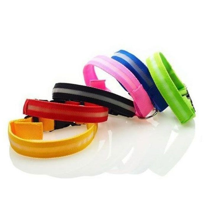 Нашийник LED смуга тканинний ширина 2,5 см M 40-48см