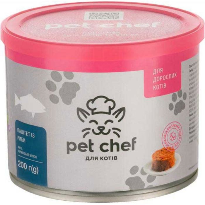 Pet Chef-консерви Пет Шеф мясний паштет з риби для дорослих кішок 200г