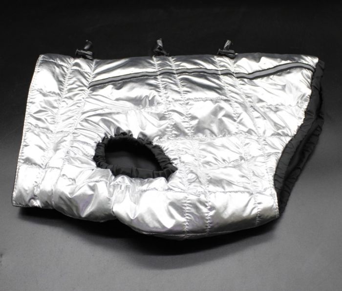 Жилет Харлі стьогана плащівка срібло (хлопчик) XL1