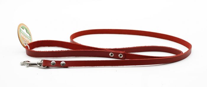 Повідець Franty Style Paw шкіра, 10 мм х 1,2 м червоний