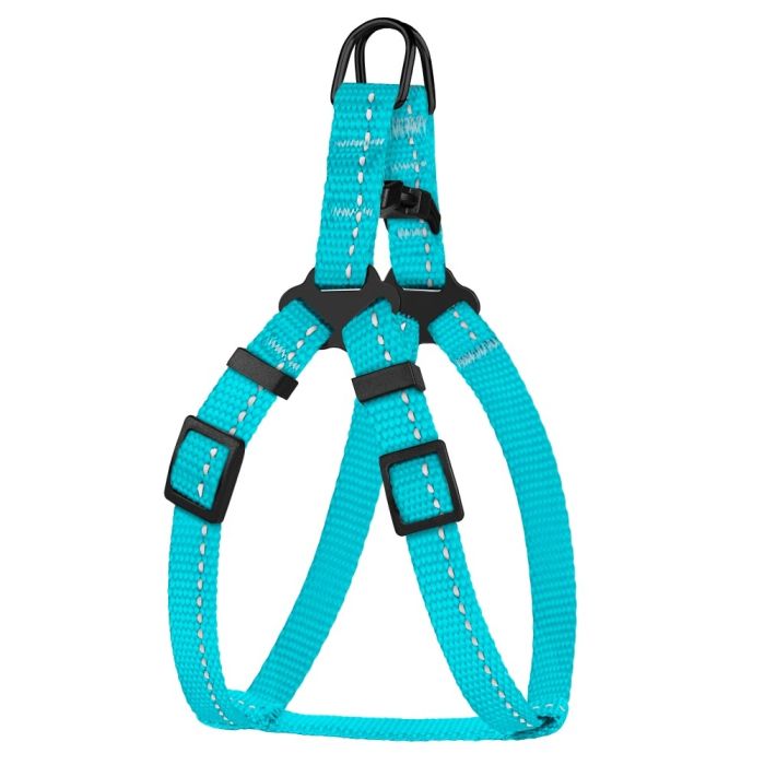 Шлея для собак Bronze Dog блакитна Пластикова фастекс 1222 68Т 10мм (33-40см)