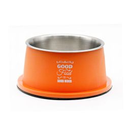 Миска Deluxe SPANIEL метал в пластику помаранчева, 500 млd16 см 
