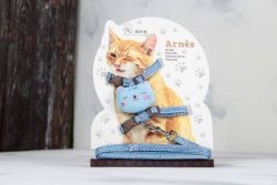 Комплект Котик, шлея з повідцем для кішки блакитна Обєм грудей 24-38 см