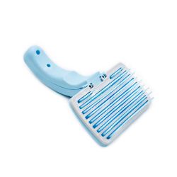 Пуходерка з кнопкою Nobleza блакитна, 19х12 см 