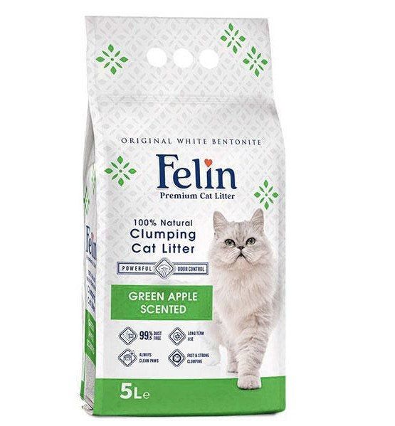 Felin наповнювач для кішок зелене яблуко 5л