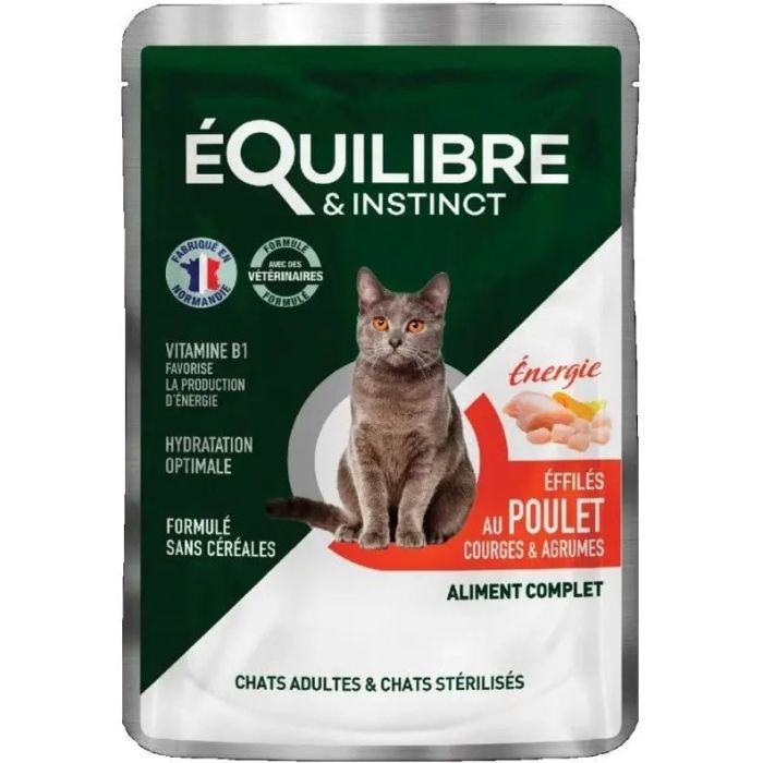 eQi Вологий корм у соусі для дорослих та стерилізованих кішок з куркою, гарбузом та цитрусом пауч 85 г 