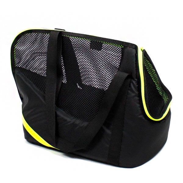 Сумка Крос чорна (салатова смуга) 32х27х22 см