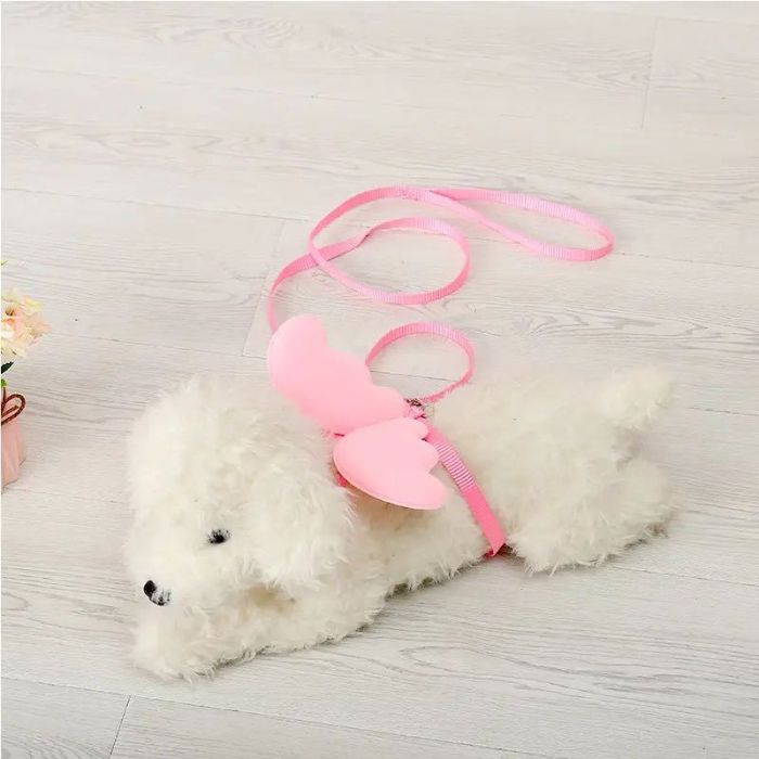 Комплект шлея + Повідець з крильцями стрічка Обєм грудей 30-40 см