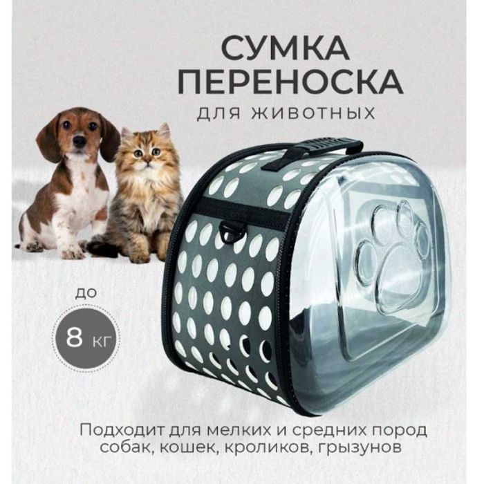 Сумка прозора 45х28х32 см сіра