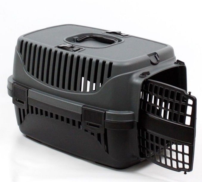 Переноска для тварин Пластикова SG на 6 кг 48х32х32 чорна 