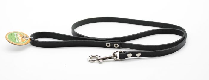 Повідець Franty Style Paw шкіра, 12 мм х 1,2 м чорний