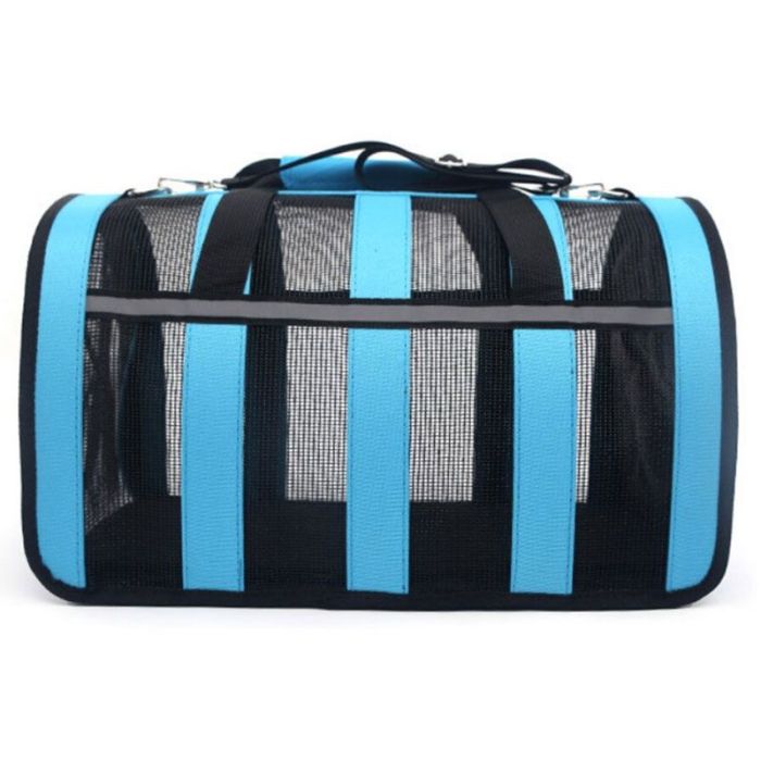 Сумка-переноска для тварин з сіткою 48х25х25 см L Блакитний