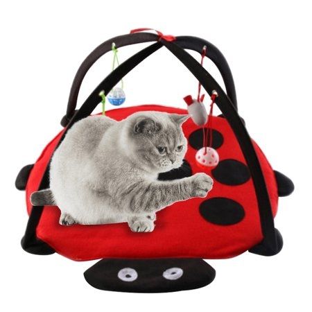 Ігровий розвиваючий килимок з іграшками для кішок 555535 см 