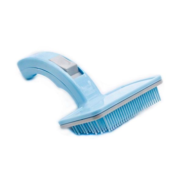 Пуходерка з кнопкою Nobleza блакитна, 19х12 см 