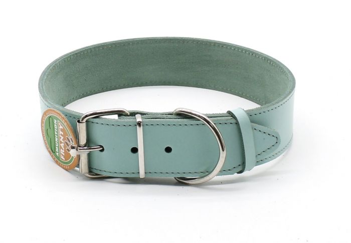 Нашийник Franty Style шкіра 40 мм х 56-66 см аквамарин