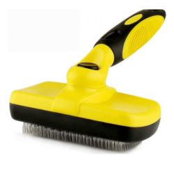 Пуходерка з кнопкою самоочищення 18127 см жовта 