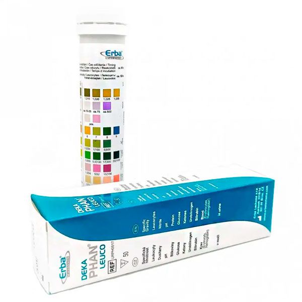 Тест-смужки ДекаФан Лейко для аналізу сечі 10 показників, 50 шт 