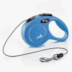 Повідець-рулетка Flexi Classic Long М-трос 8м на 20кг Синій