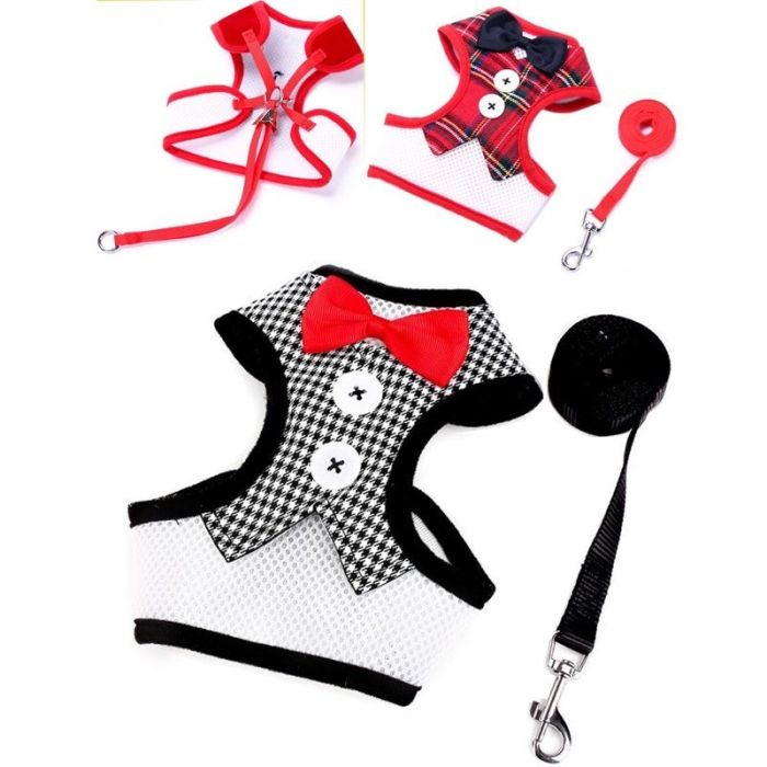 Шлея з повідцем фрак-сітка комплект для собак неопрен 24-56 см130 см M