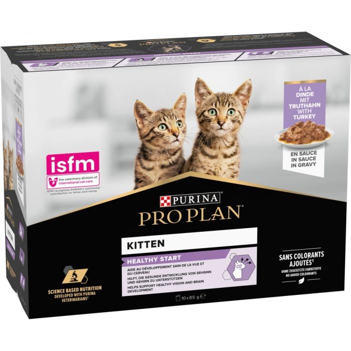 Purina Pro Plan Baby Kitten з індичкою вологого корму для кошенят 7+3 паучі по 85 г 