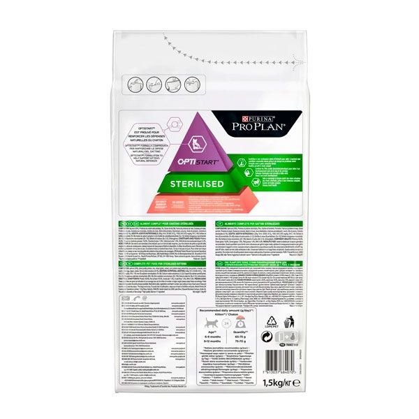 PRO PLAN Sterilised Kitten сухий корм для стерилізованих кошенят із лососем 400г