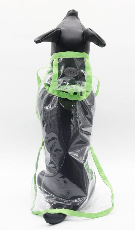 Попона-дощовик Чікаго з капюшоном прозорий зелений S1 (А31В40-48см)