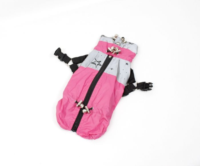 Жилет Даруня дівчаток тонка підкладка з шлейкою Рожево-сірий XS 2531-40 см. 