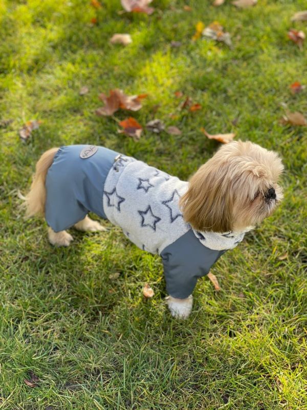 Норман комбінезон на овчині без силікону для собак хлопчиків S