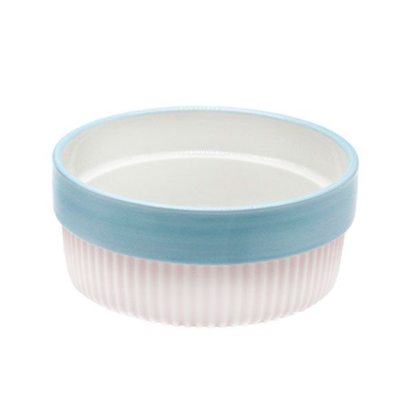 Миска керамічна у гумовому чохлі блакитна, 350 мл 