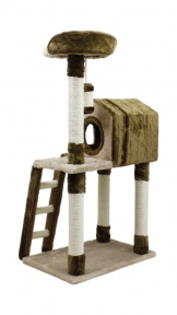 Будинок-драбинка Дряпка сизаль коричнево-бежева 