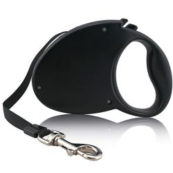 Рулетка для собак, Механічна, пластикова ручка Чорна