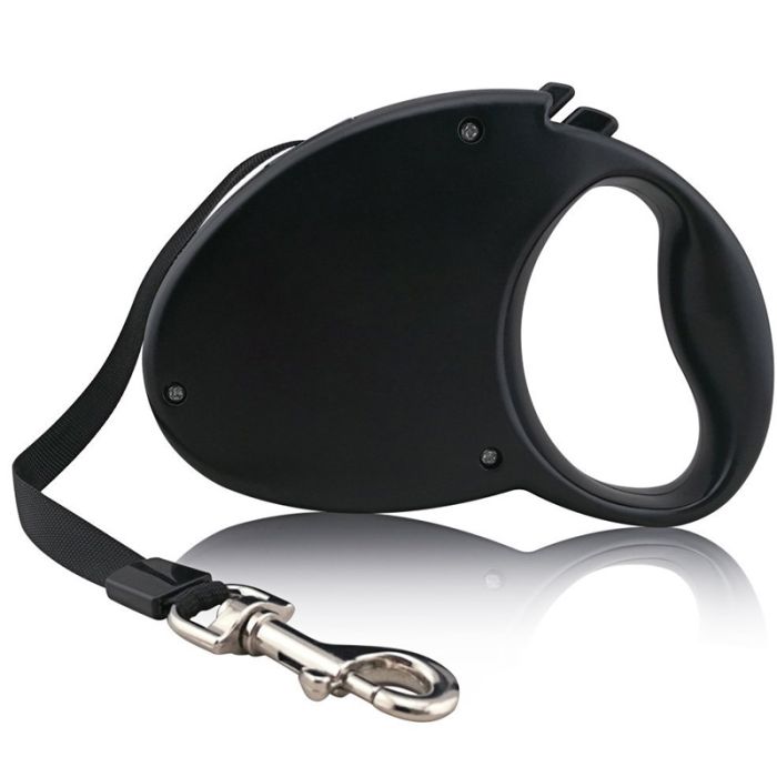 Рулетка для собак, Механічна, пластикова ручка Чорна