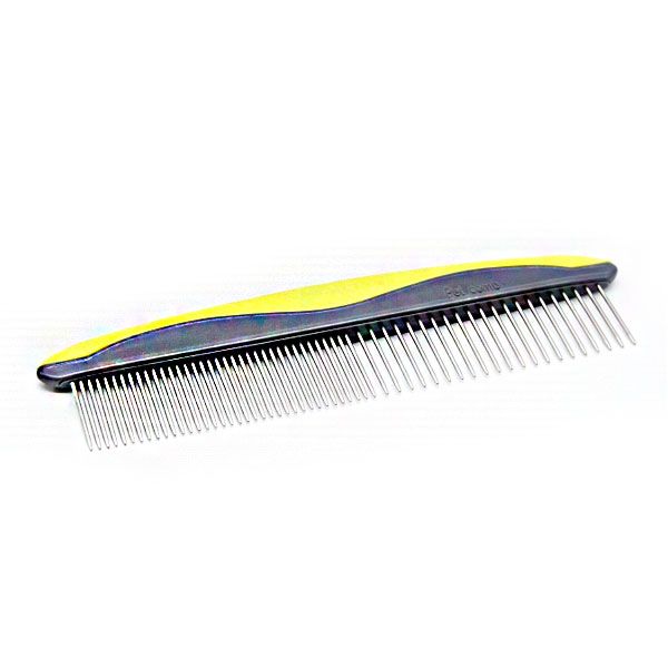 Гребінець Soft Tuch сталевий зуб жовто-сірий, 18 см 