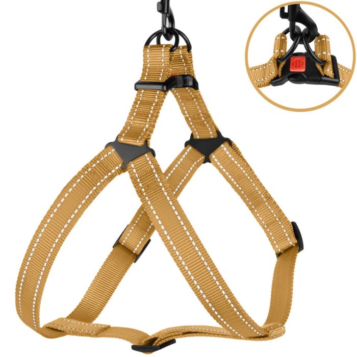 Шлея для собак BronzeDog золото пластиковий фастекс 1226 70Т 16мм (40-53см)