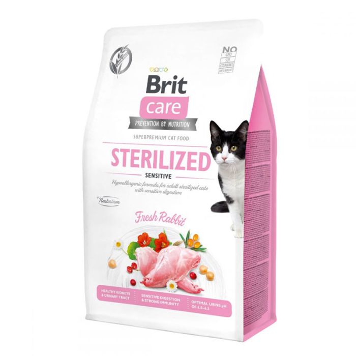 Brit Care Cat Grain-Free Sterilized Sensitive корм для стерилізованих котів з чутливим травленням 2 кг